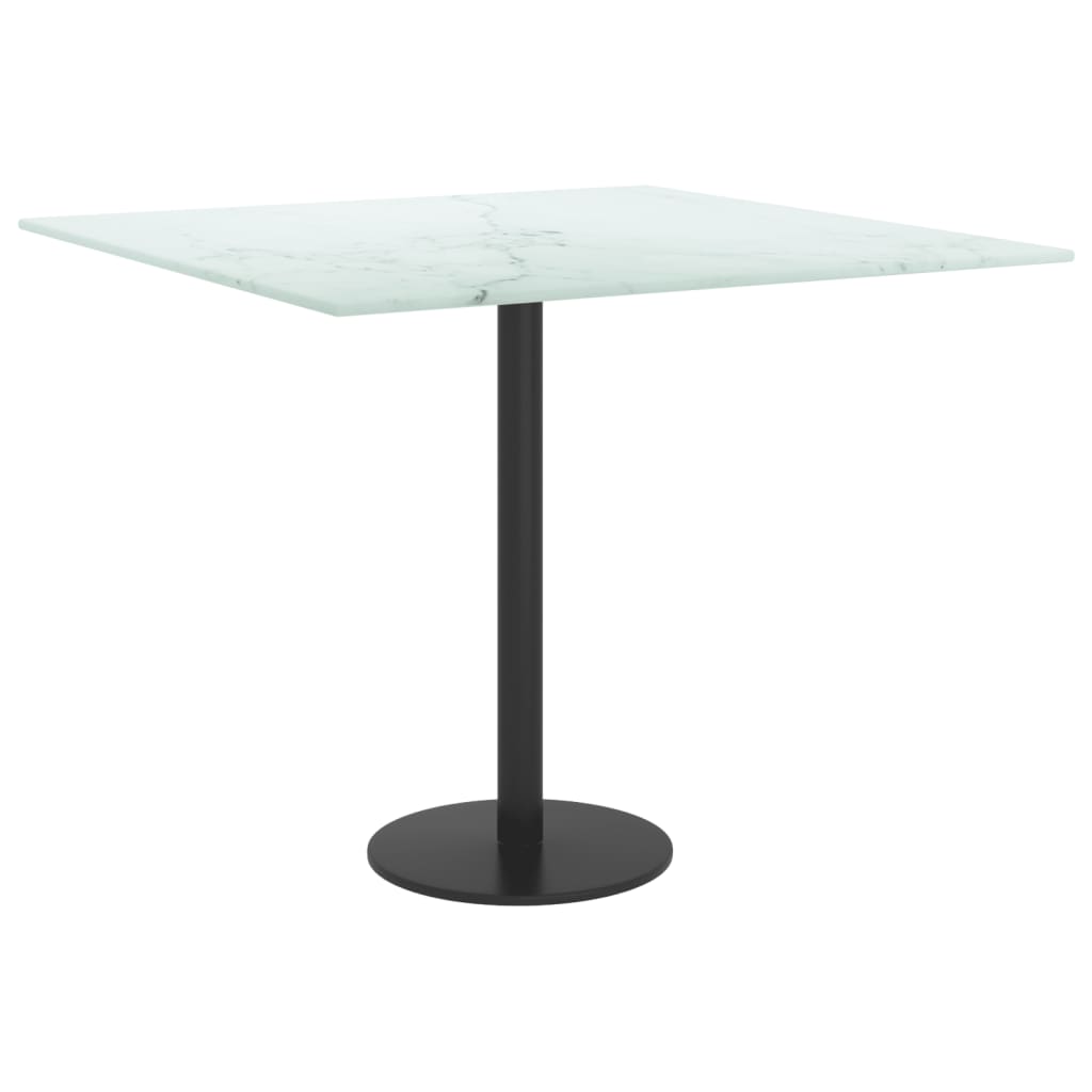 Dessus de table blanc 50x50 cm 6 mm verre trempé design marbre - XIOS