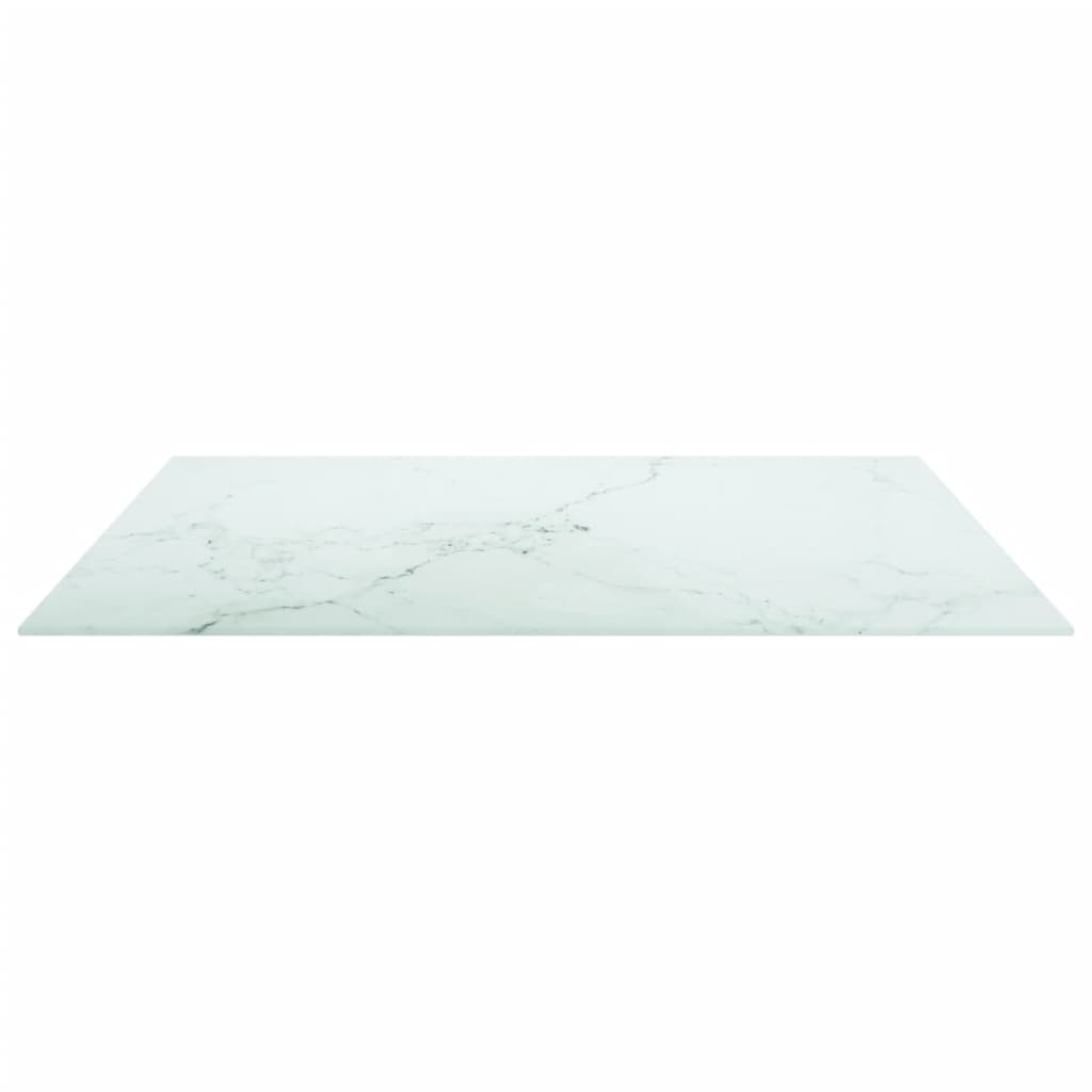 Dessus de table blanc 80x80 cm 6 mm verre trempé design marbre - XIOS