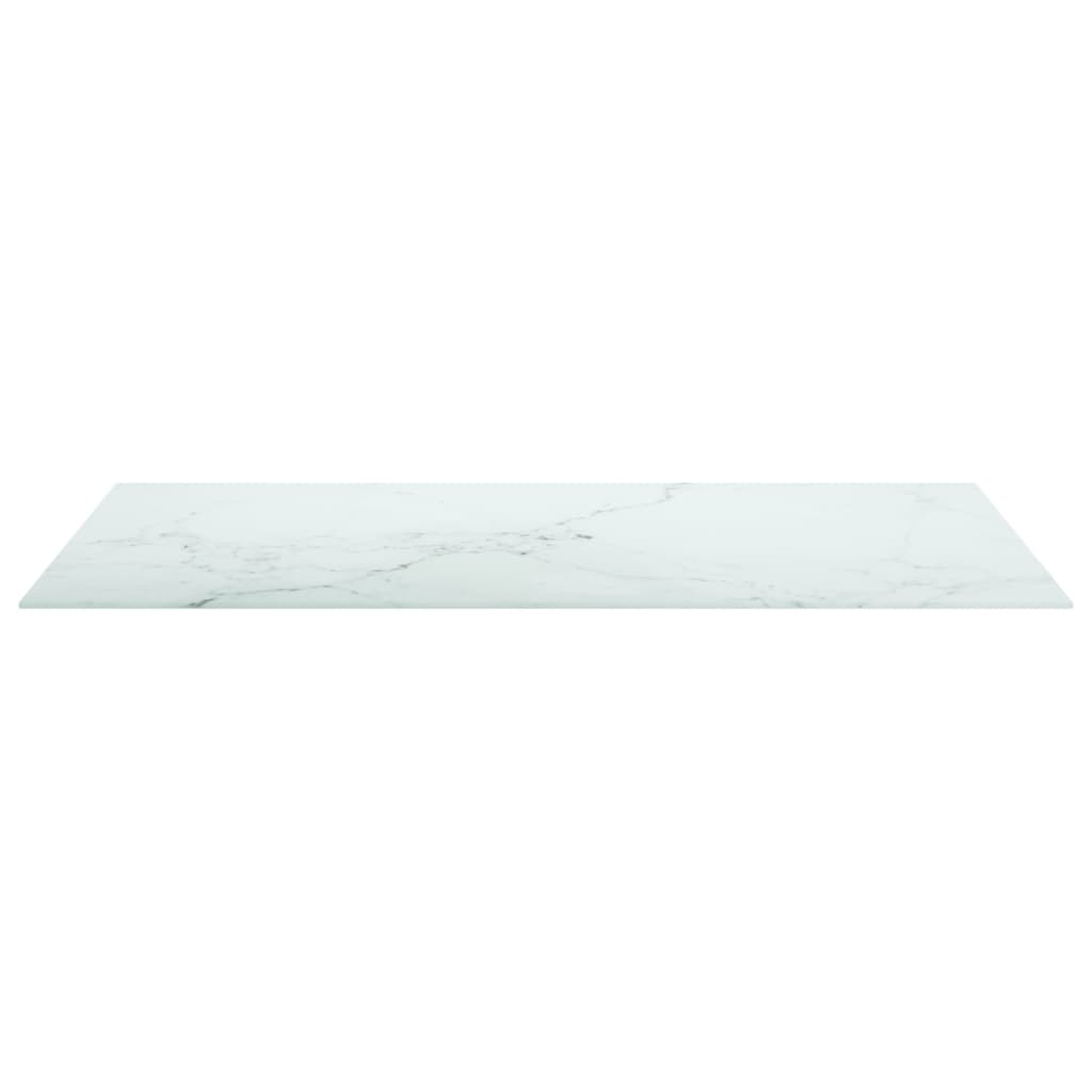Dessus de table blanc 100x62 cm 8 mm verre trempé design marbre - XIOS