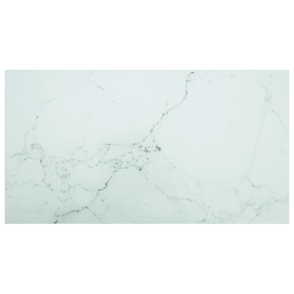 Dessus de table blanc 120x65 cm 8 mm verre trempé design marbre - XIOS