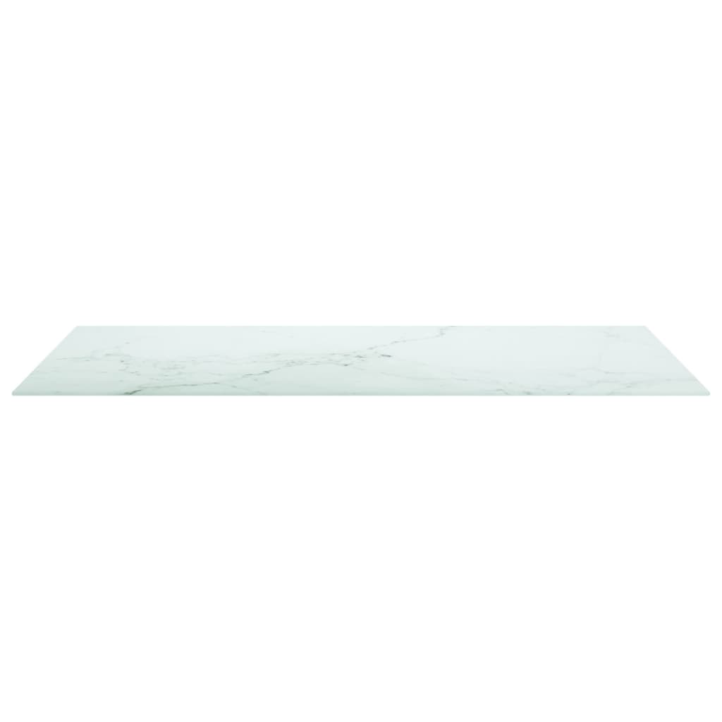 Dessus de table blanc 120x65 cm 8 mm verre trempé design marbre - XIOS