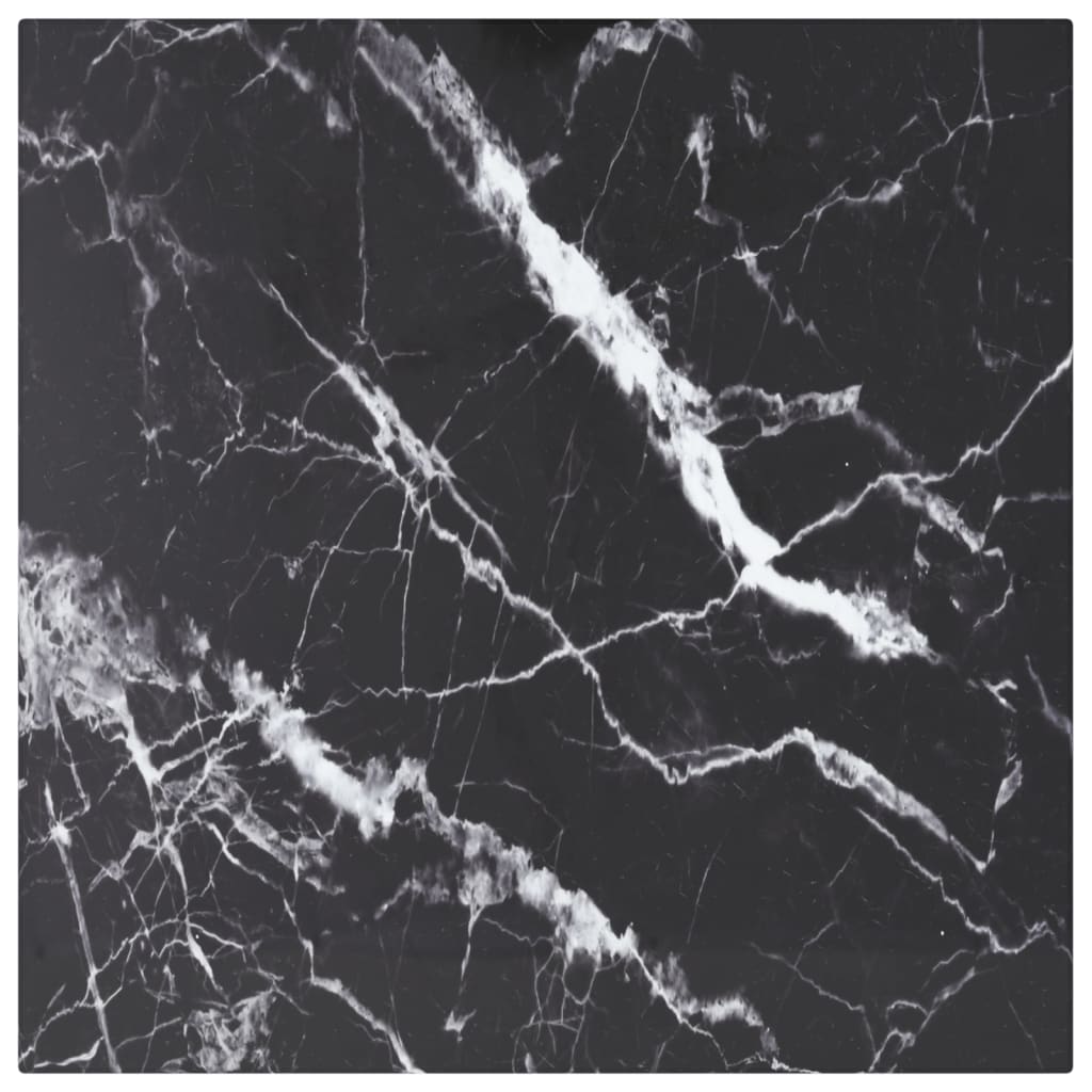 Dessus de table noir 40x40 cm 6 mm verre trempé design marbre - XIOS