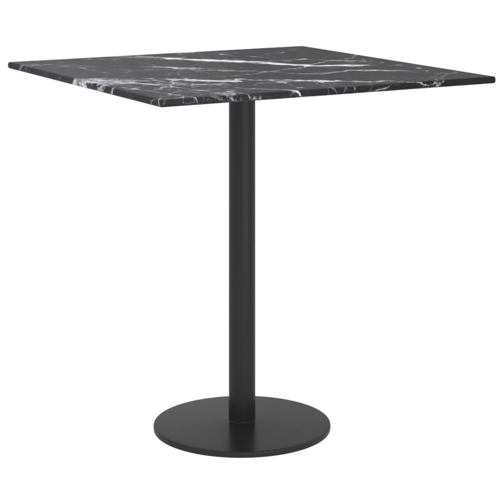Dessus de table noir 40x40 cm 6 mm verre trempé design marbre - XIOS