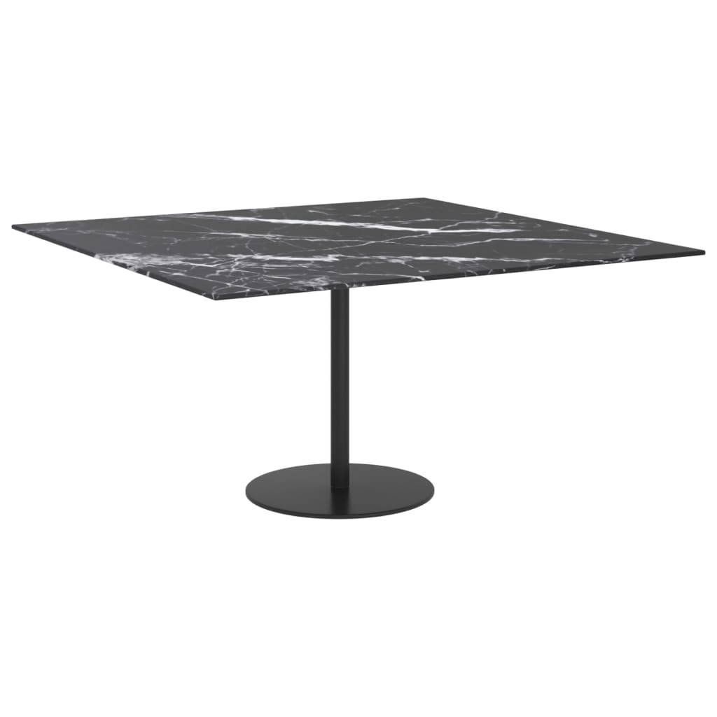 Dessus de table noir 80x80 cm 6 mm verre trempé design marbre - XIOS