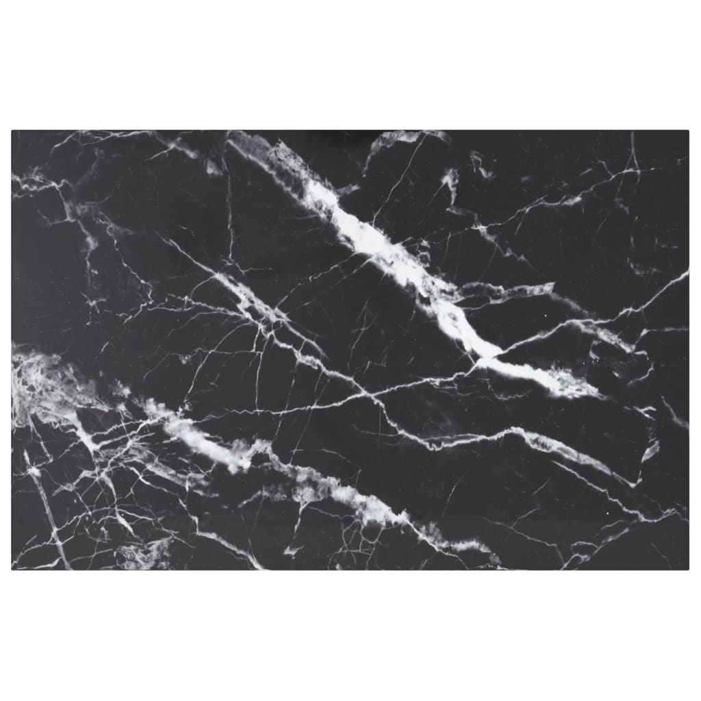Dessus de table noir 100x62 cm 8 mm verre trempé design marbre - XIOS