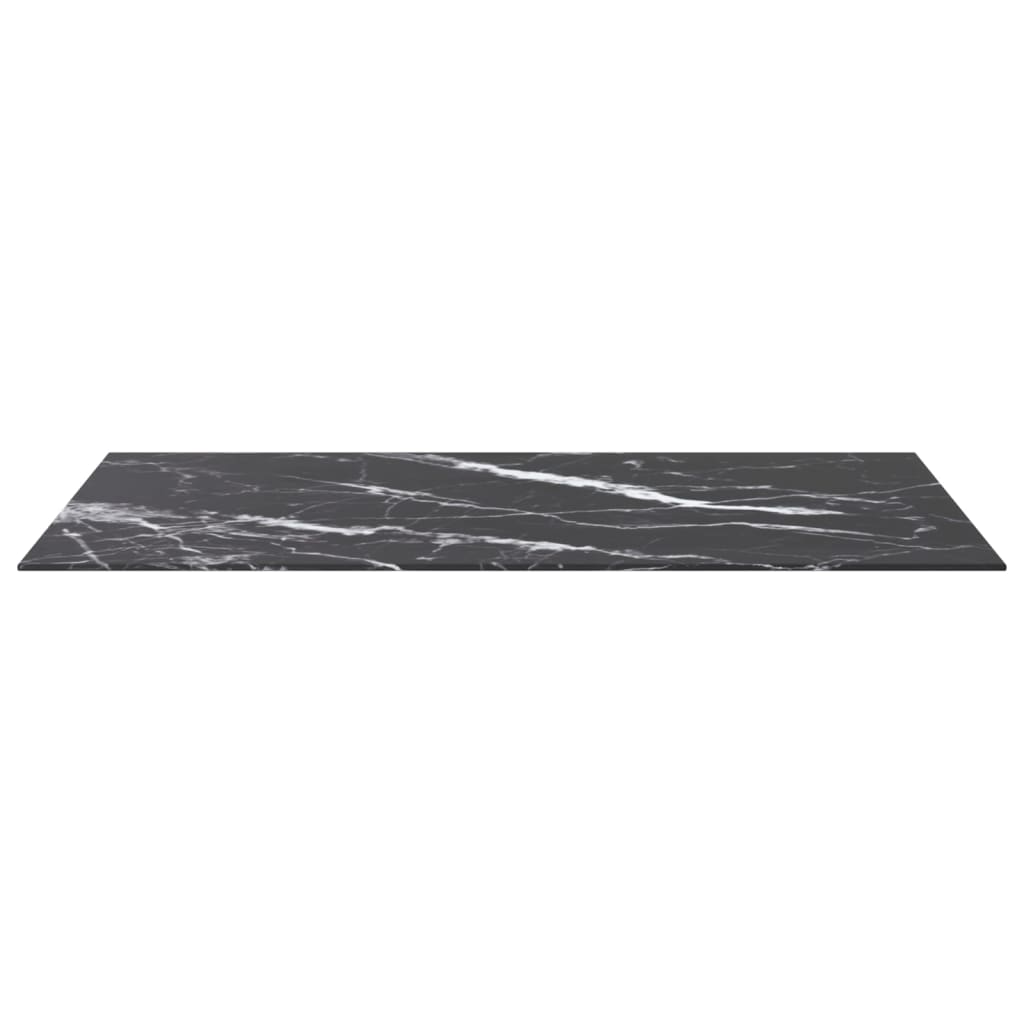 Dessus de table noir 100x62 cm 8 mm verre trempé design marbre - XIOS