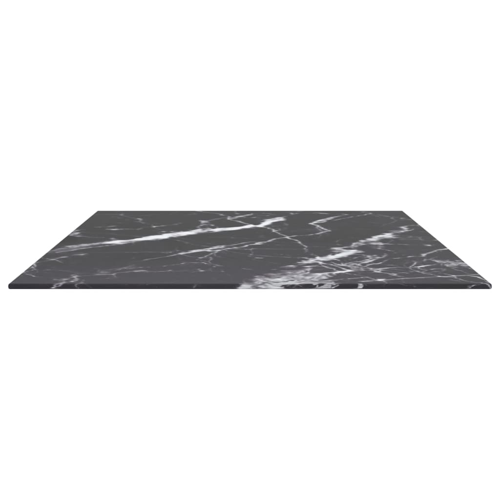 Dessus de table noir 100x62 cm 8 mm verre trempé design marbre - XIOS