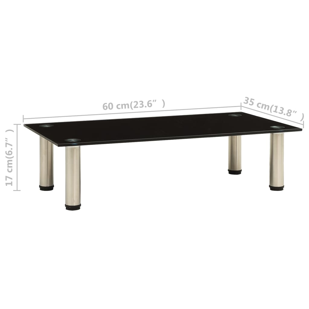 322761 vidaXL TV Stand Black 60x35x17 cm Tempered Glass - XIOS