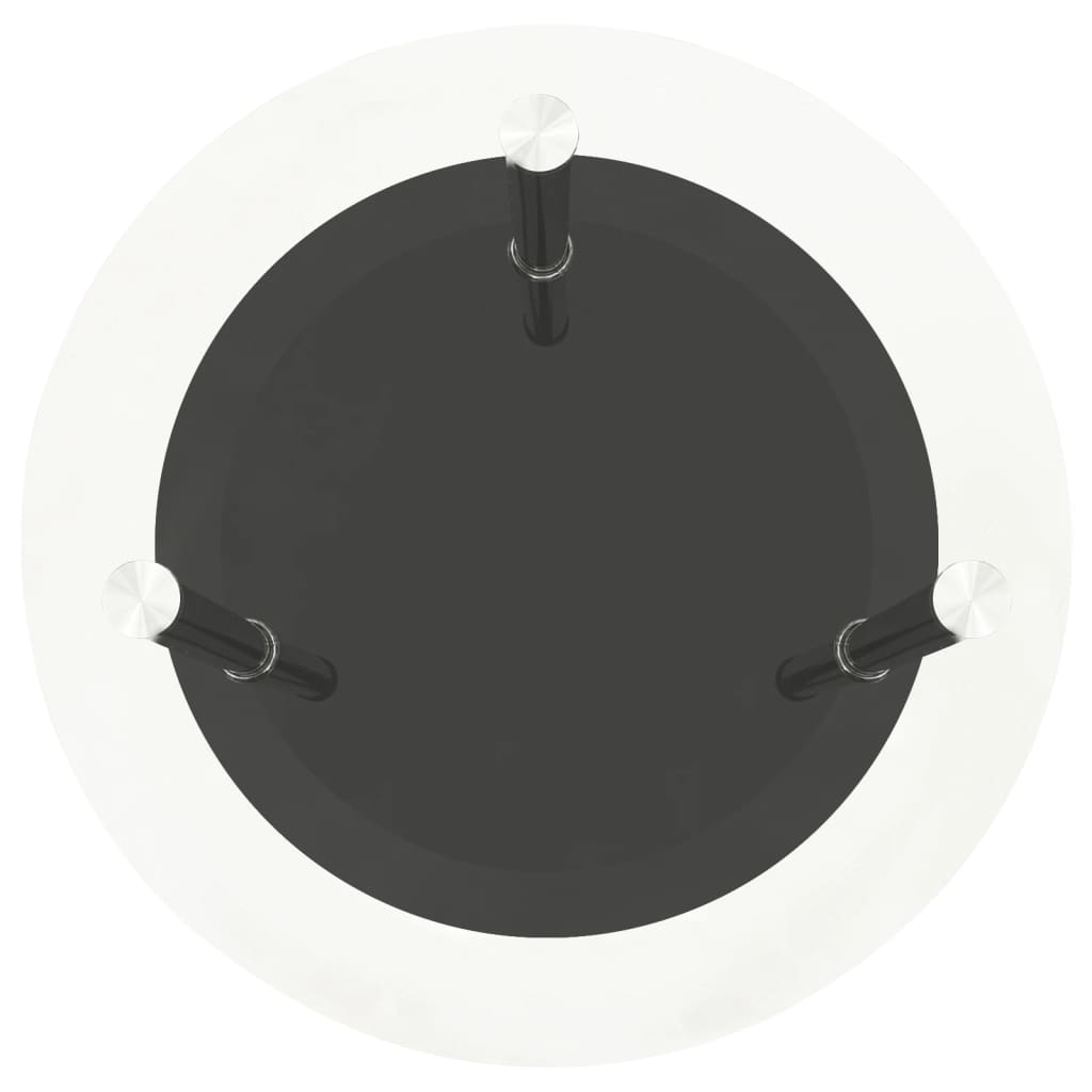 Table d'appoint 2 niveaux Transparent et noir 38cm Verre trempé - XIOS