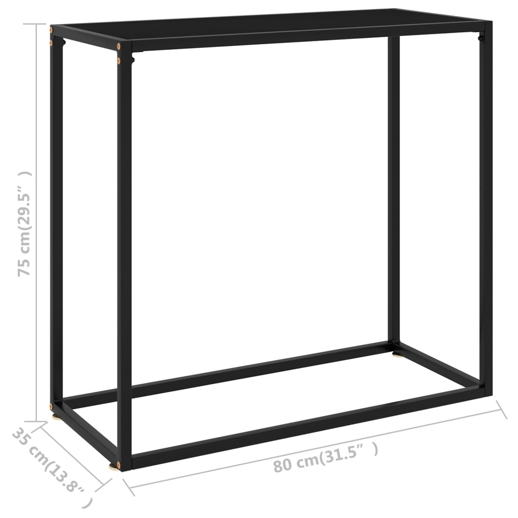 Table console Noir 80x35x75 cm Verre trempé - XIOS