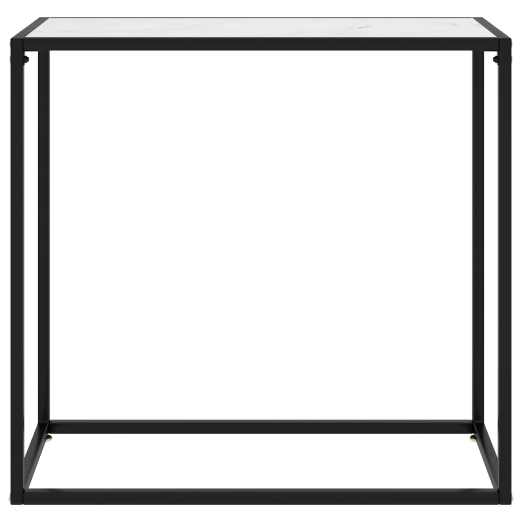 Table console Blanc 80x35x75 cm Verre trempé - XIOS