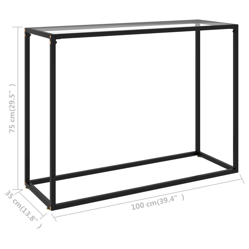 Table console Transparent 100x35x75 cm Verre trempé - XIOS