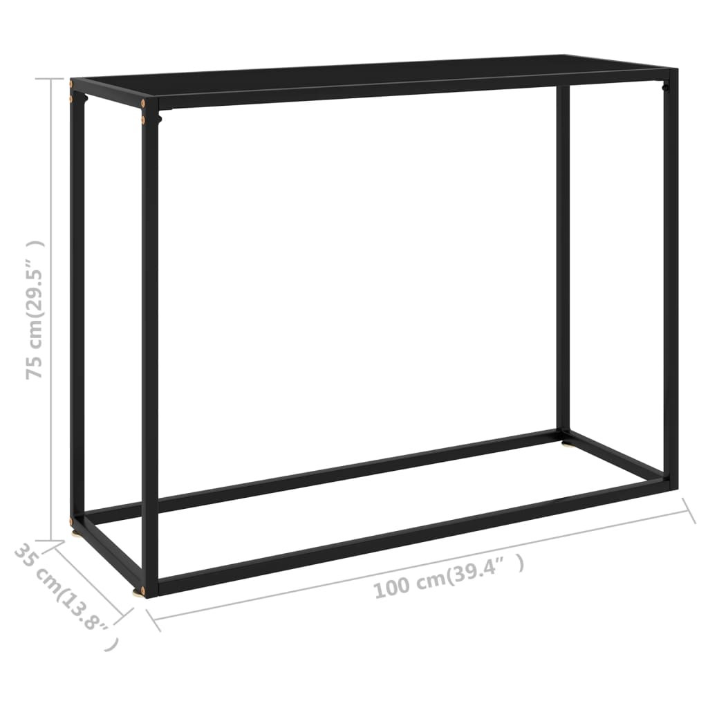 Table console Noir 100x35x75 cm Verre trempé Tables d'appoint vidaXL