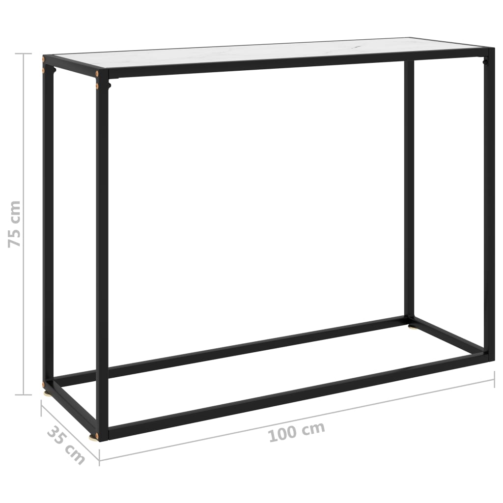 Table console Blanc 100x35x75 cm Verre trempé - XIOS