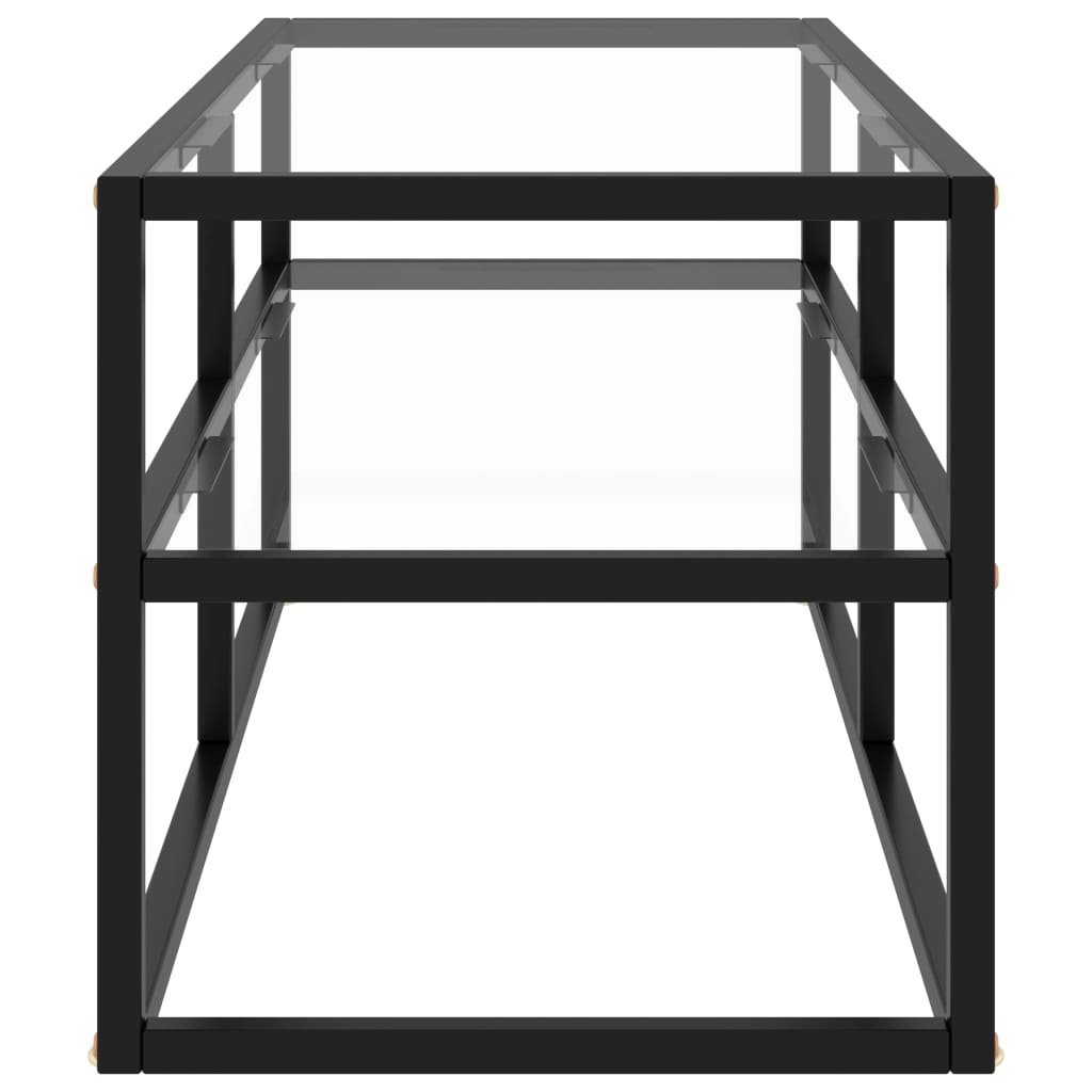 Meuble TV avec verre trempé Noir 100x40x40 cm - XIOS