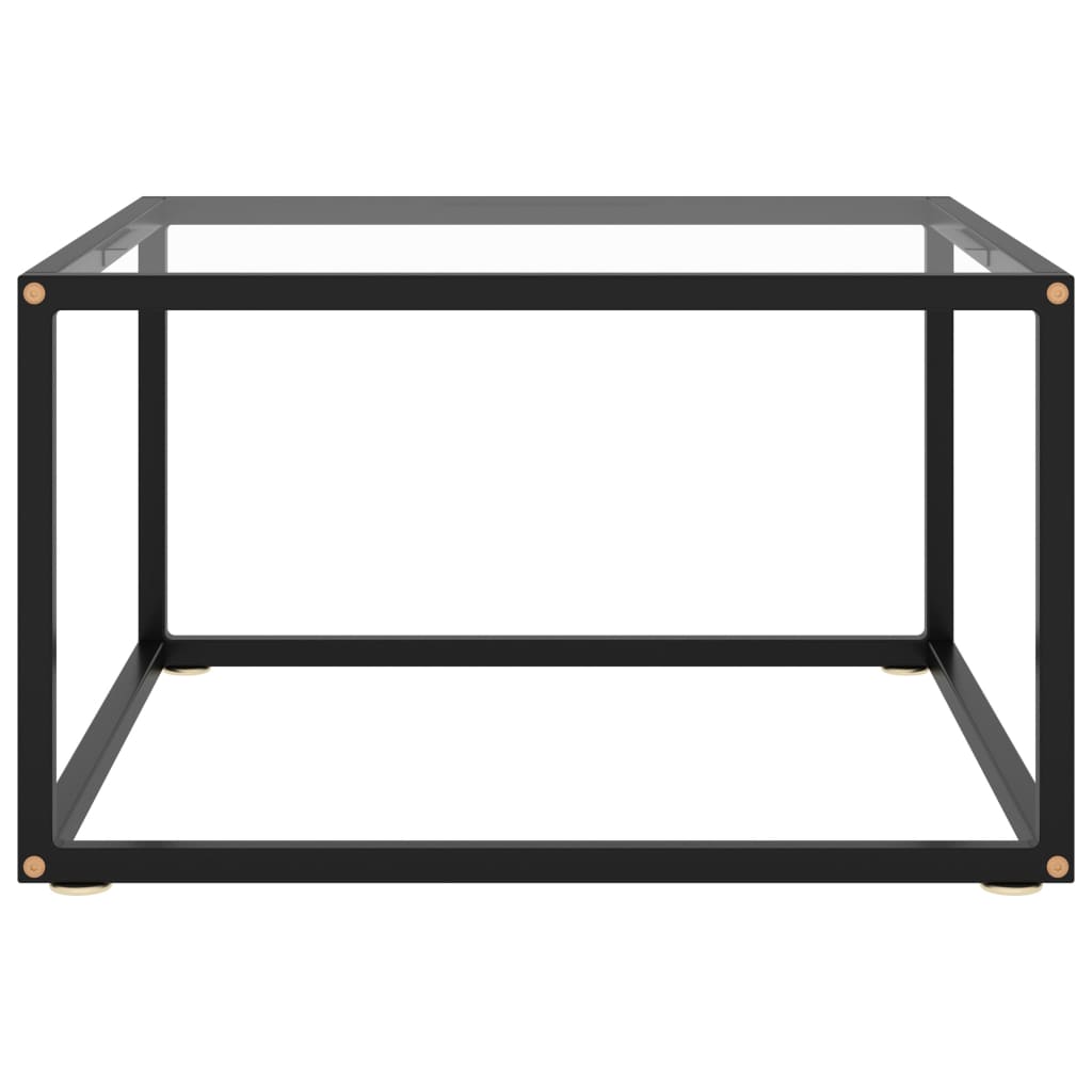 Table basse Noir avec verre trempé 60x60x35 cm