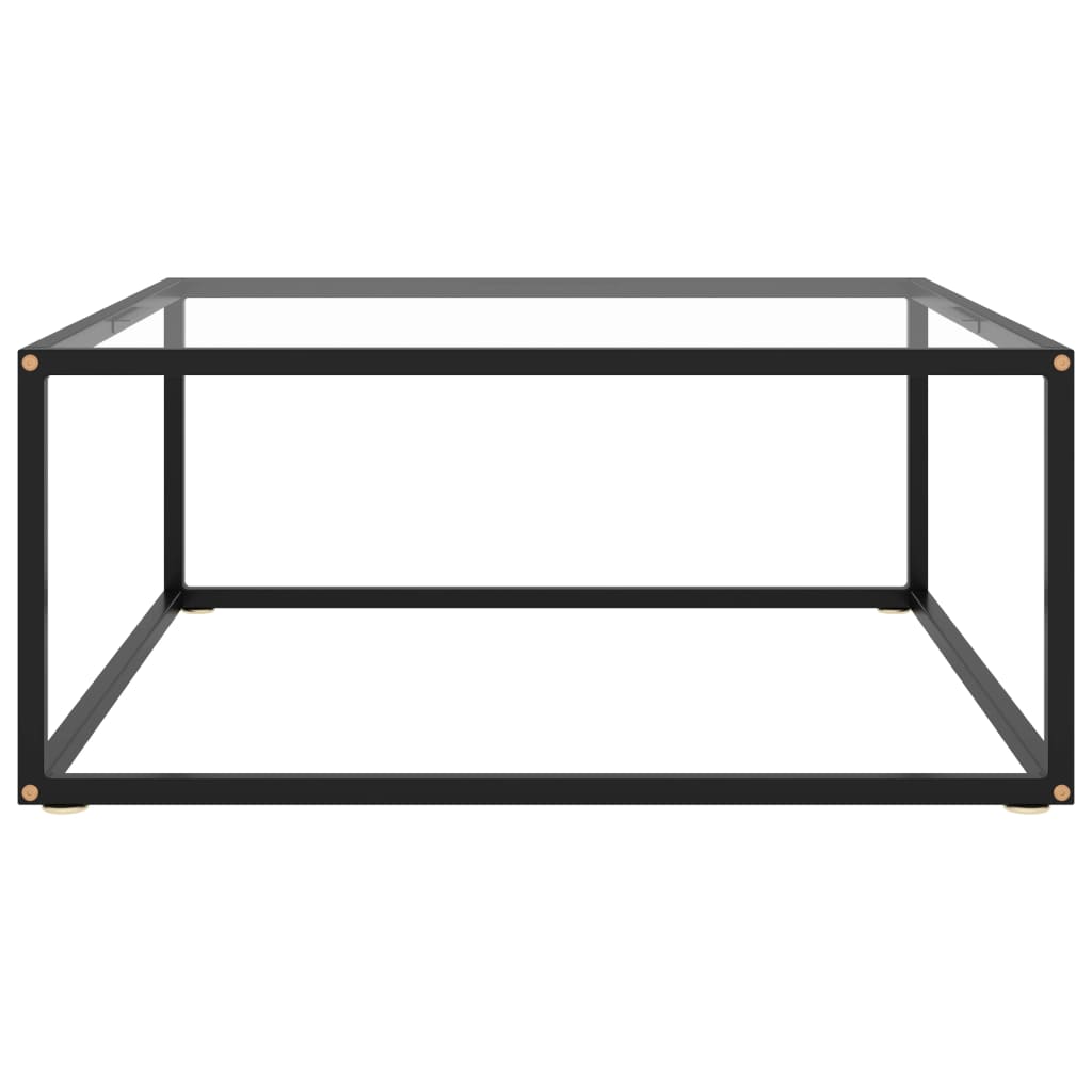 Table basse Noir avec verre trempé 80x80x35 cm