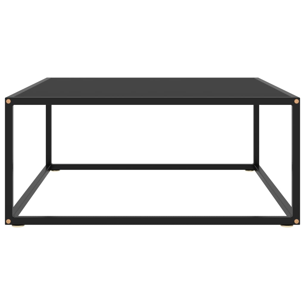Table basse Noir avec verre noir 80x80x35 cm