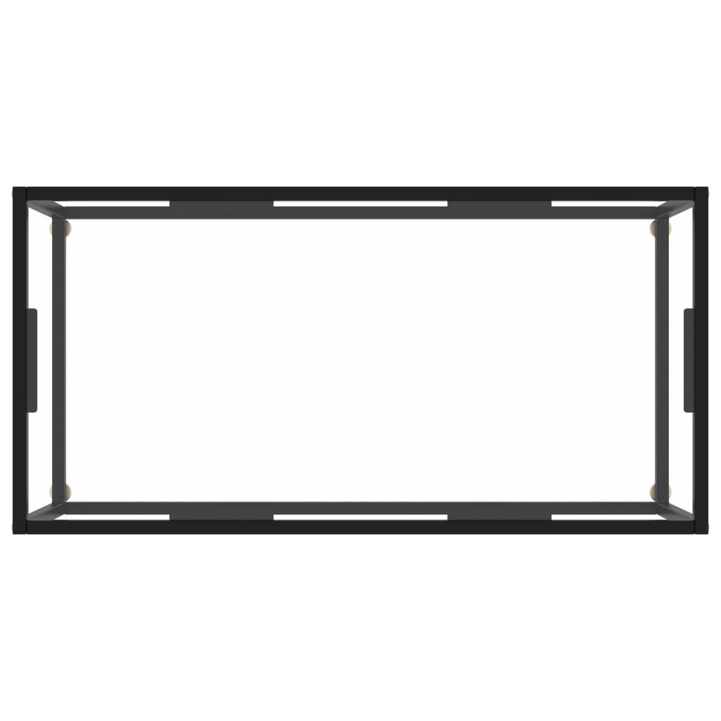 Table basse Noir avec verre trempé 100x50x35 cm - XIOS