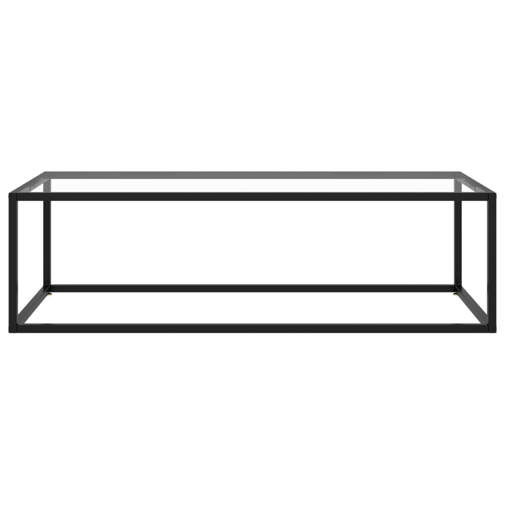 Table basse Noir avec verre trempé 120x50x35 cm