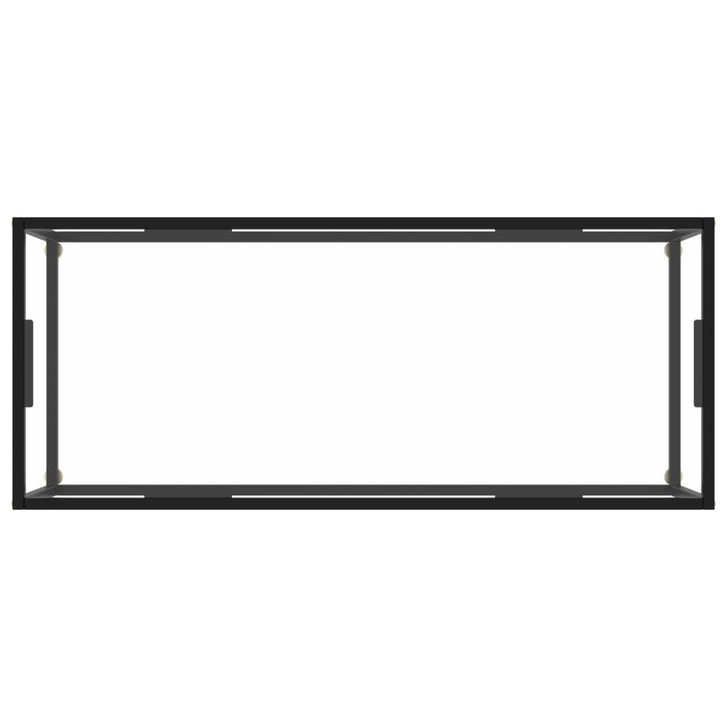 Table basse Noir avec verre trempé 120x50x35 cm