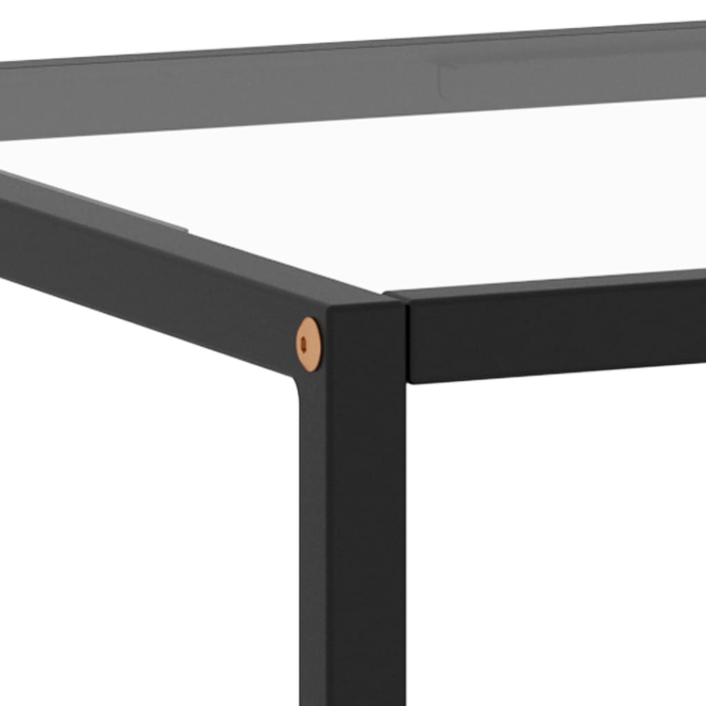 Table basse Noir avec verre trempé 120x50x35 cm