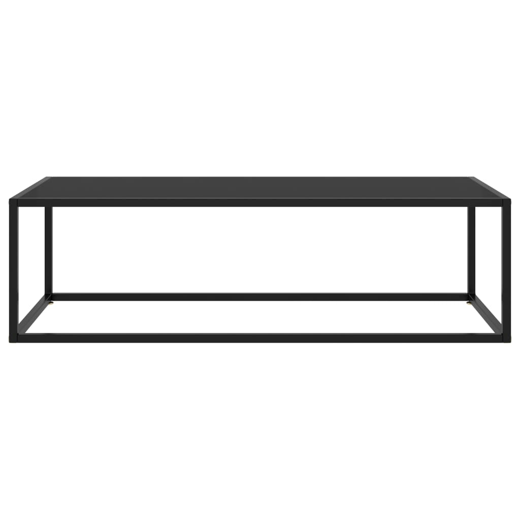 Table basse Noir avec verre noir 120x50x35 cm