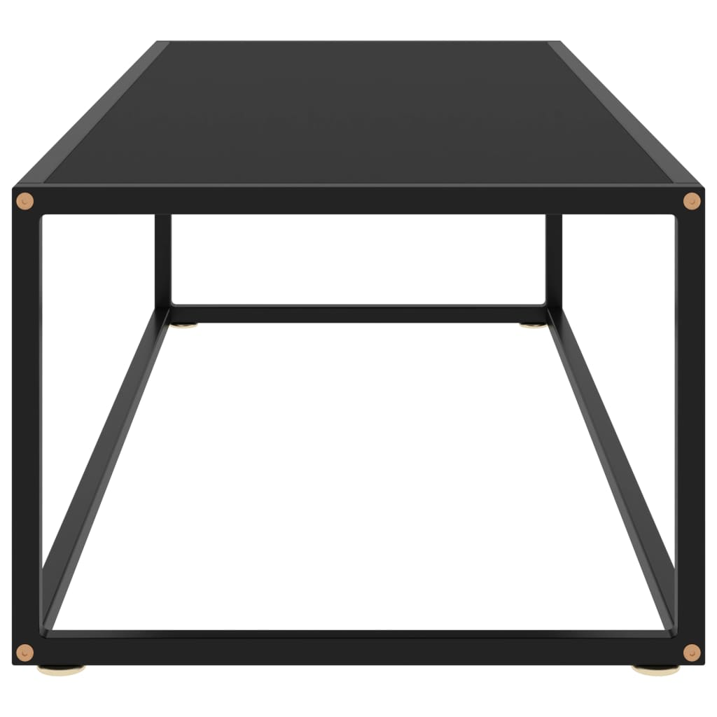 Table basse Noir avec verre noir 120x50x35 cm