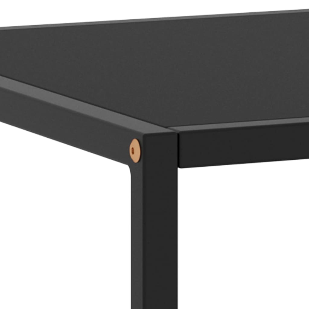 Table basse Noir avec verre noir 120x50x35 cm