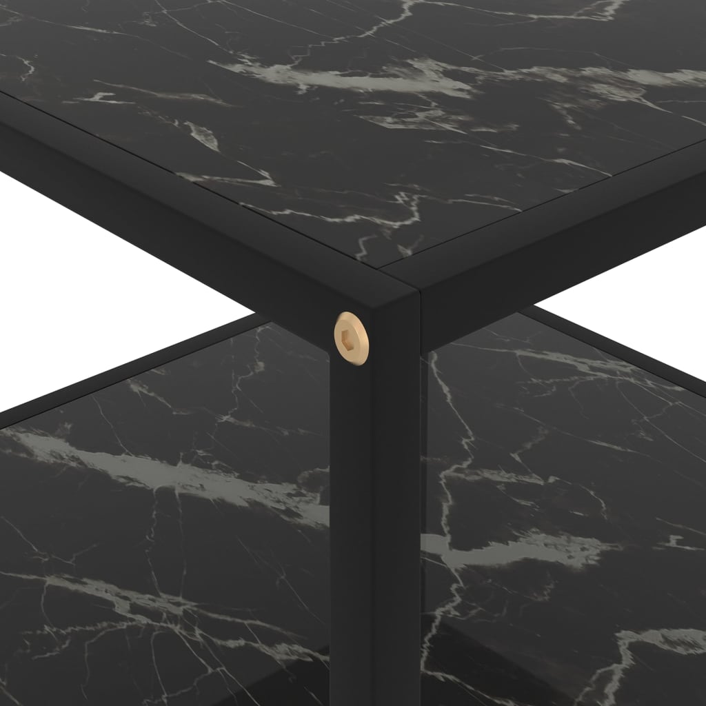 Table basse Noir 60x60x35 cm Verre trempé - XIOS
