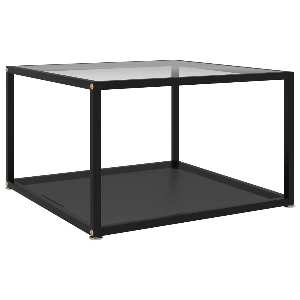 Table basse Transparent et noir 60x60x35 cm Verre trempé - XIOS