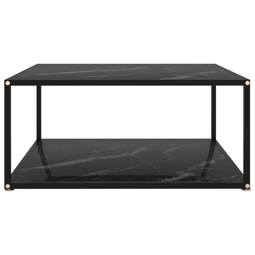 Table basse Noir 80x80x35 cm Verre trempé - XIOS