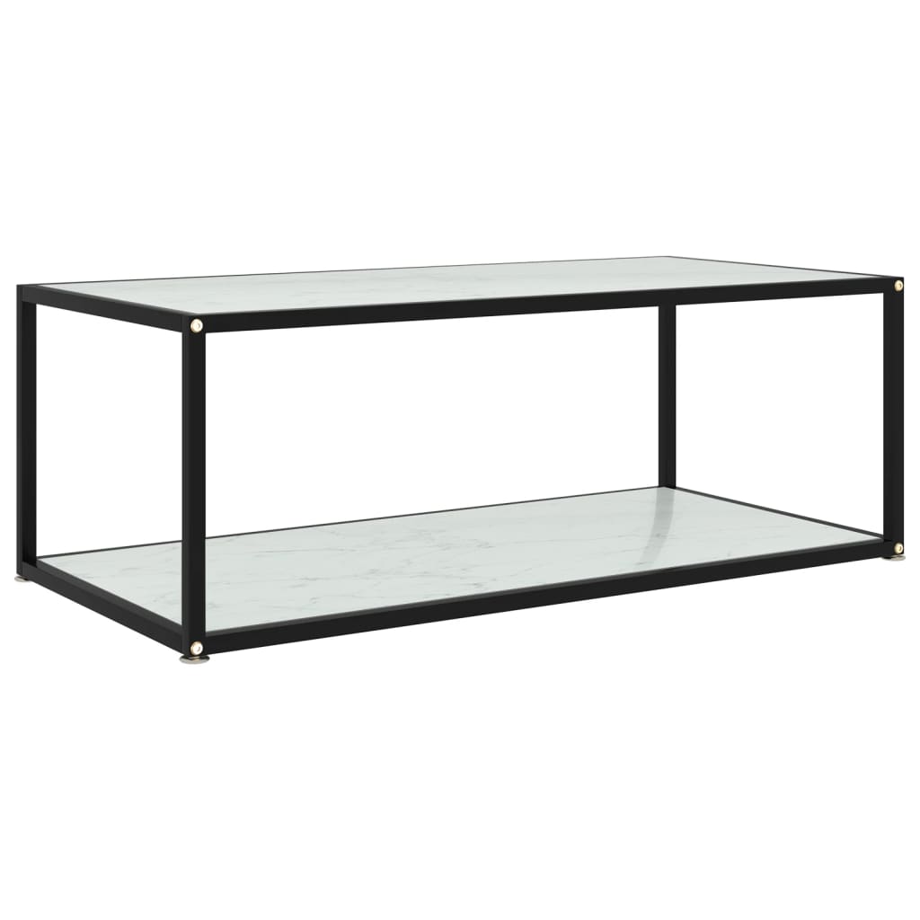 Table basse Blanc 100x50x35 cm Verre trempé - XIOS