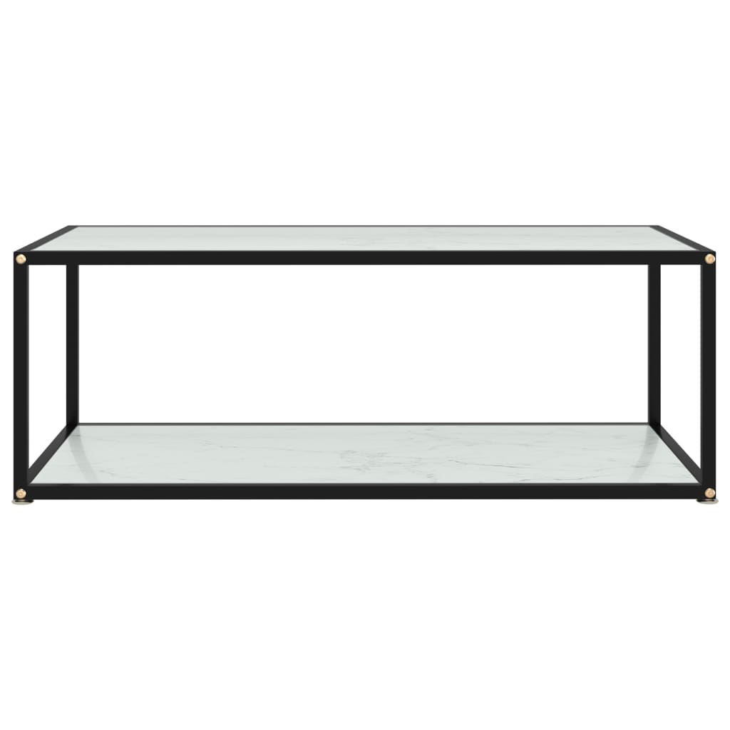 Table basse Blanc 100x50x35 cm Verre trempé - XIOS