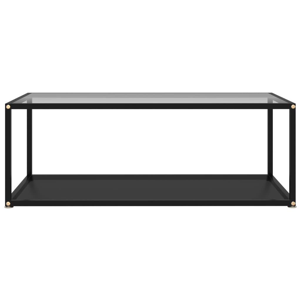 Table basse Transparent et noir 100x50x35 cm Verre trempé - XIOS