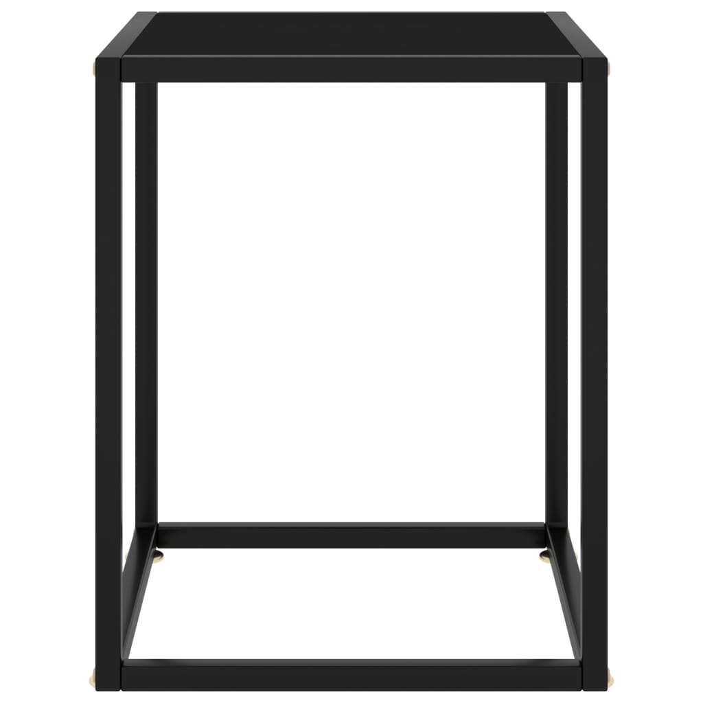 Table basse Noir avec verre noir 40x40x50 cm