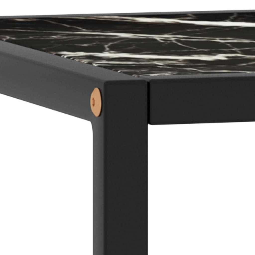 Table basse Noir avec verre marbre noir 90x90x50 cm