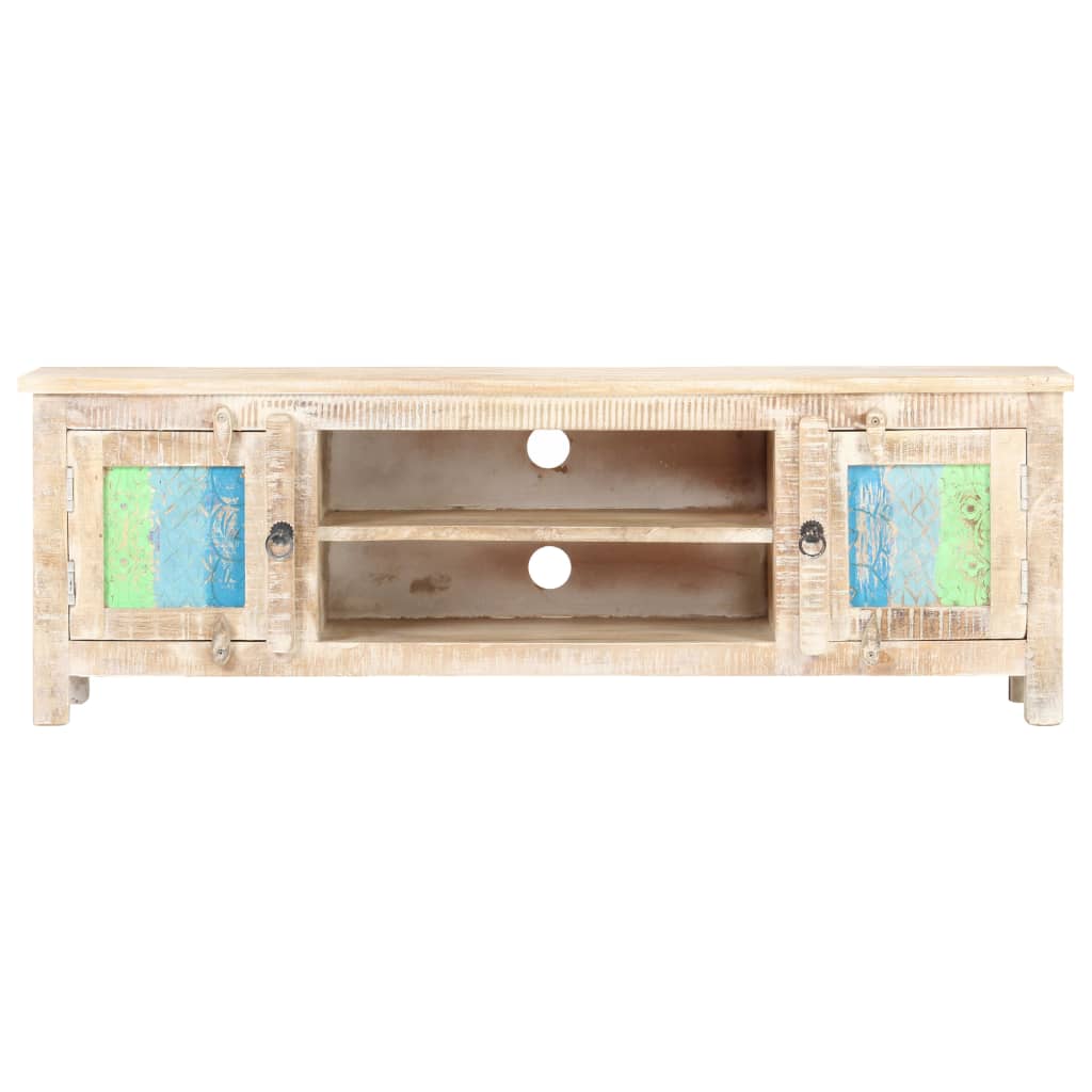 Meuble TV 120x30x40 cm Bois d'acacia brut - XIOS