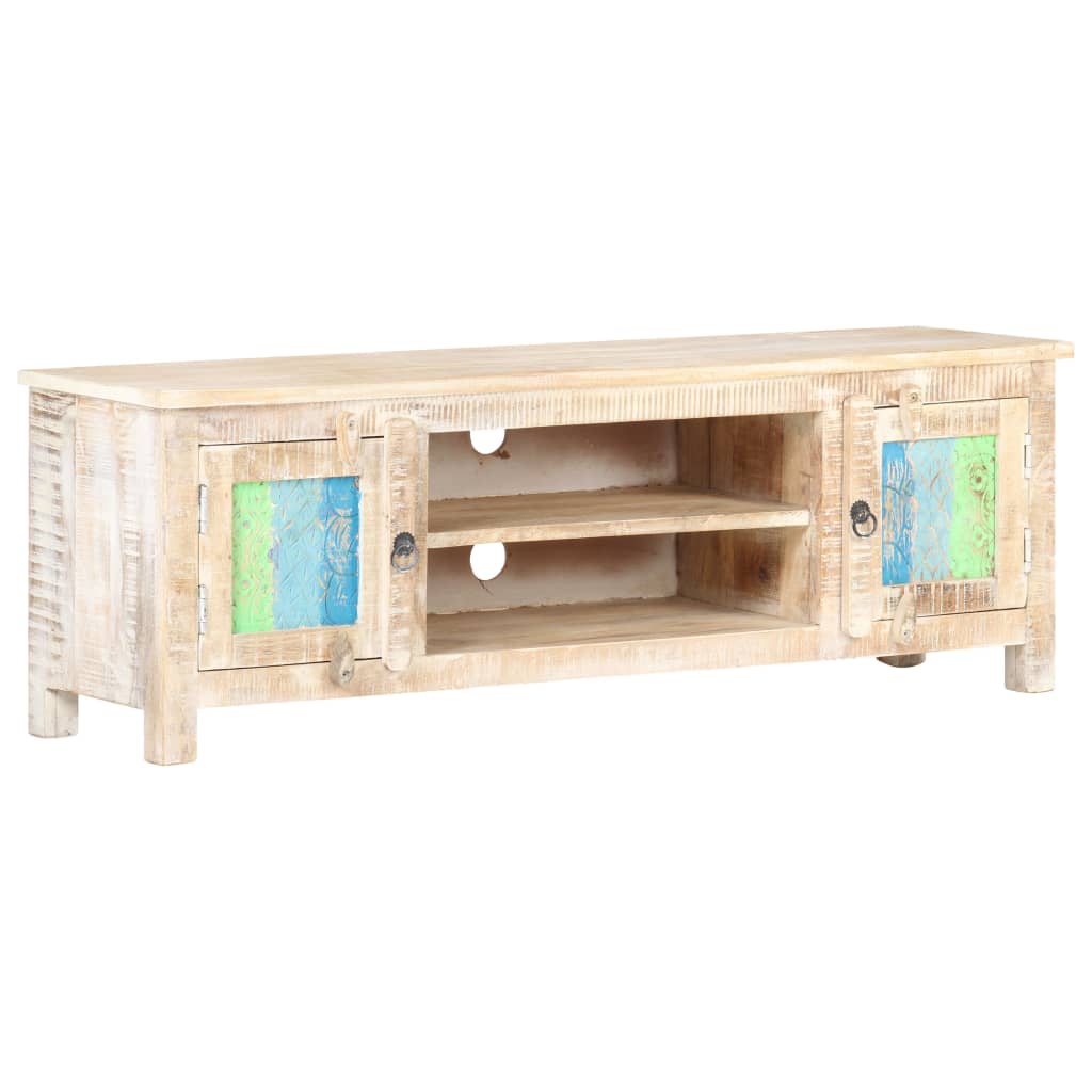 Meuble TV 120x30x40 cm Bois d'acacia brut - XIOS