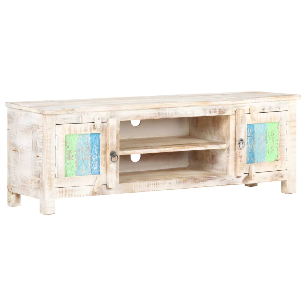 Meuble TV 120x30x40 cm Bois d'acacia brut - XIOS
