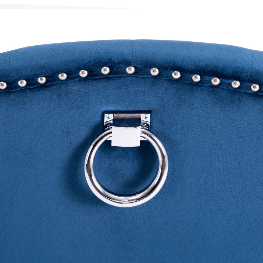 Chaises à manger lot de 4 Bleu Velours - XIOS