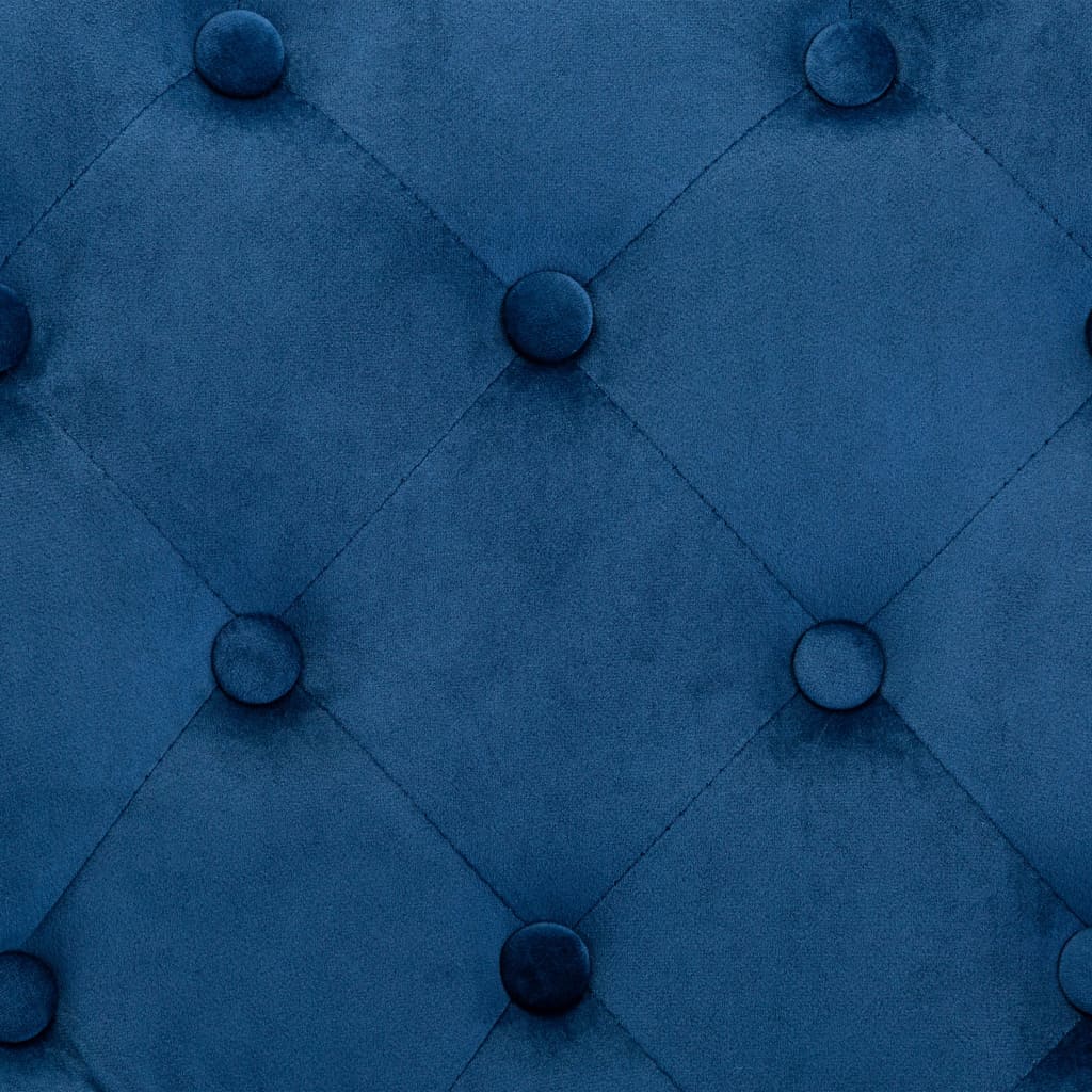 Chaises à manger lot de 4 bleu velours