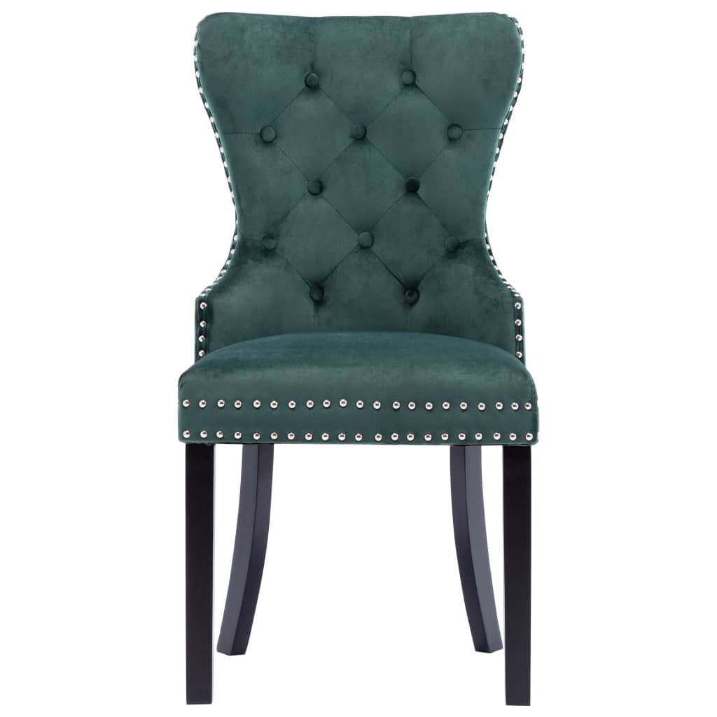 Chaises à manger lot de 4 vert foncé velours - XIOS