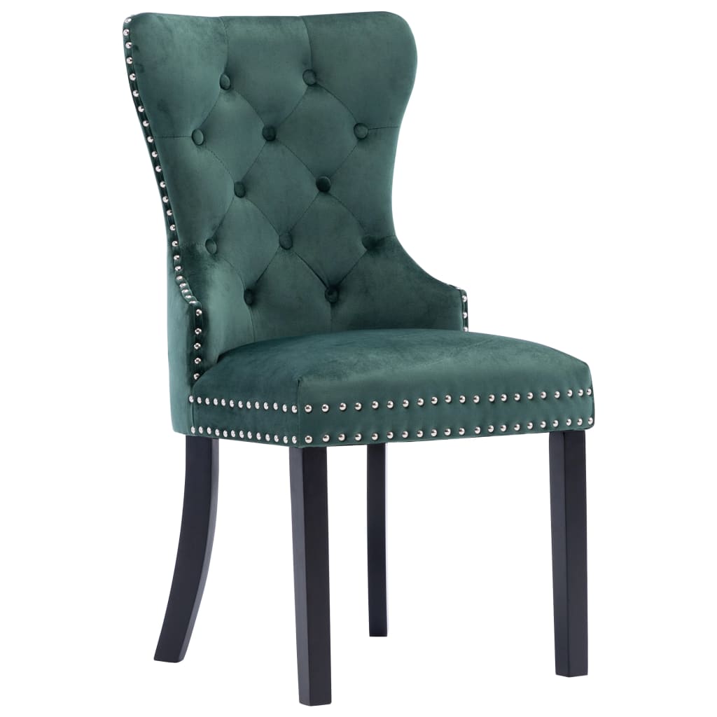 Chaises à manger lot de 6 vert foncé velours - XIOS