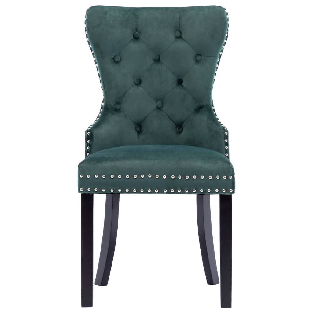 Chaises à manger lot de 6 vert foncé velours - XIOS