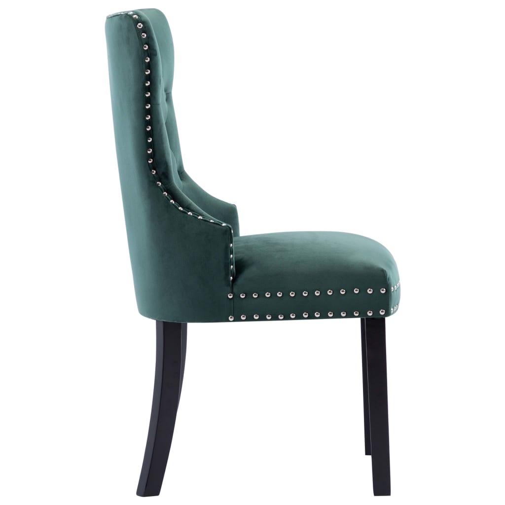 Chaises à manger lot de 6 vert foncé velours - XIOS