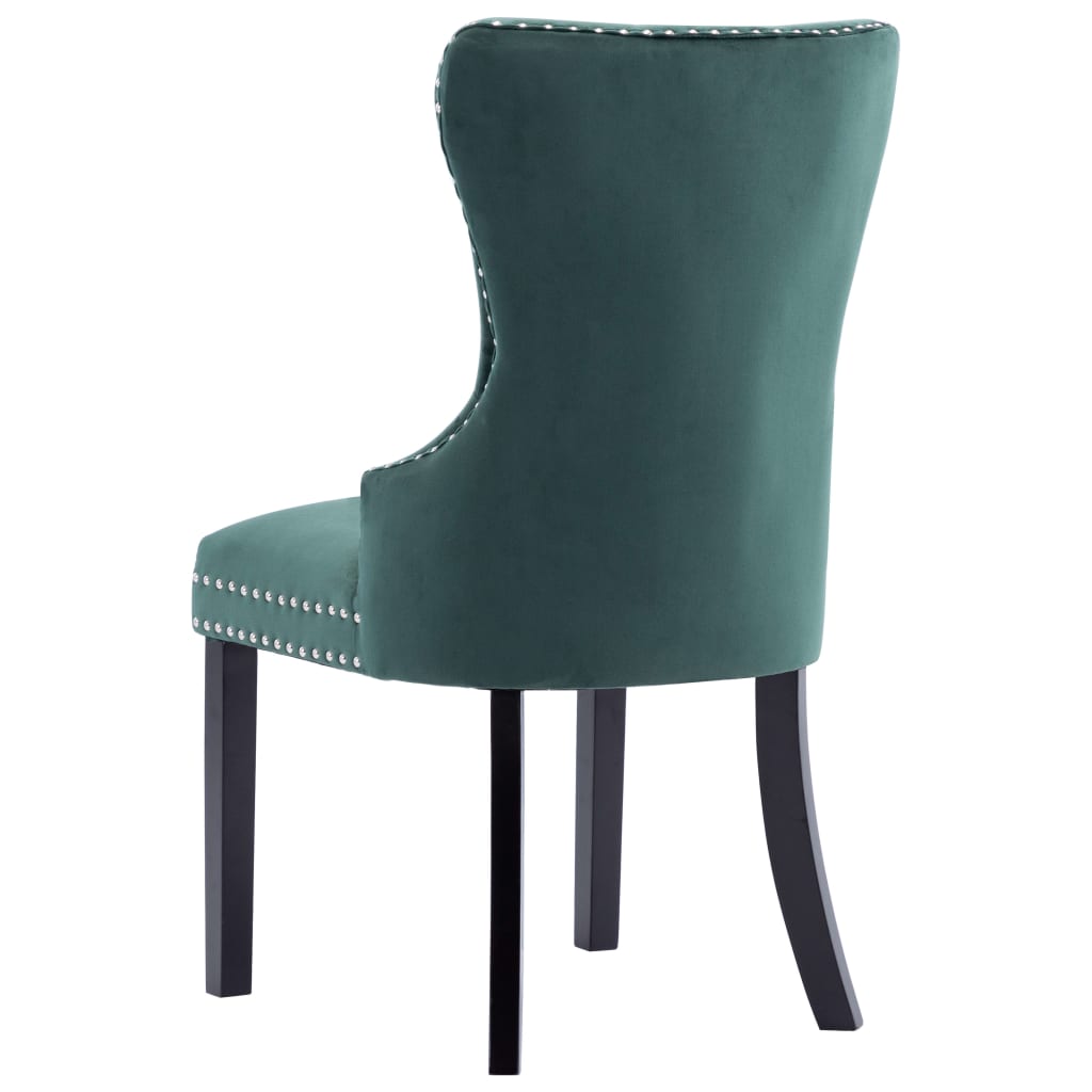 Chaises à manger lot de 6 vert foncé velours - XIOS