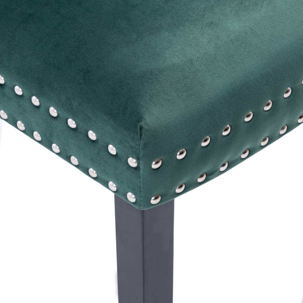 Chaises à manger lot de 6 vert foncé velours - XIOS