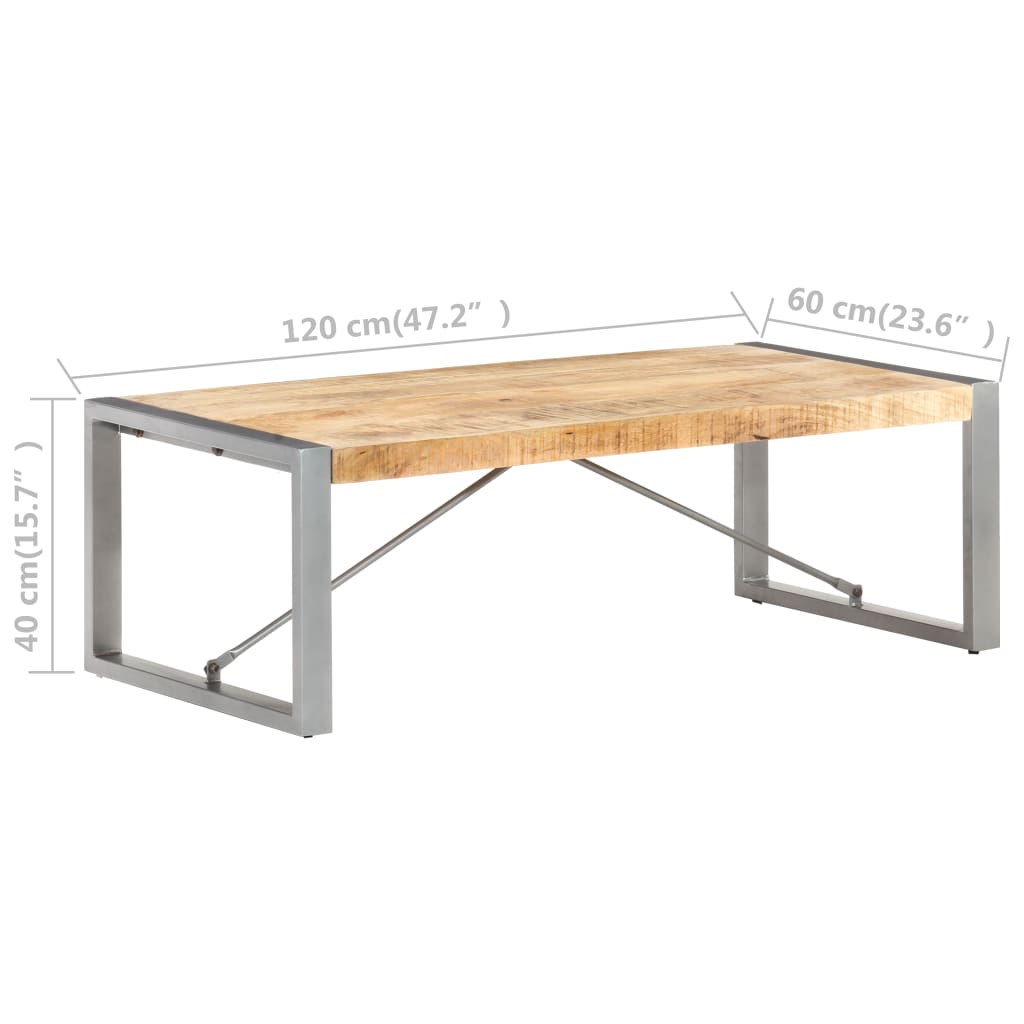 Table basse 120x60x40 cm Bois de manguier brut - XIOS