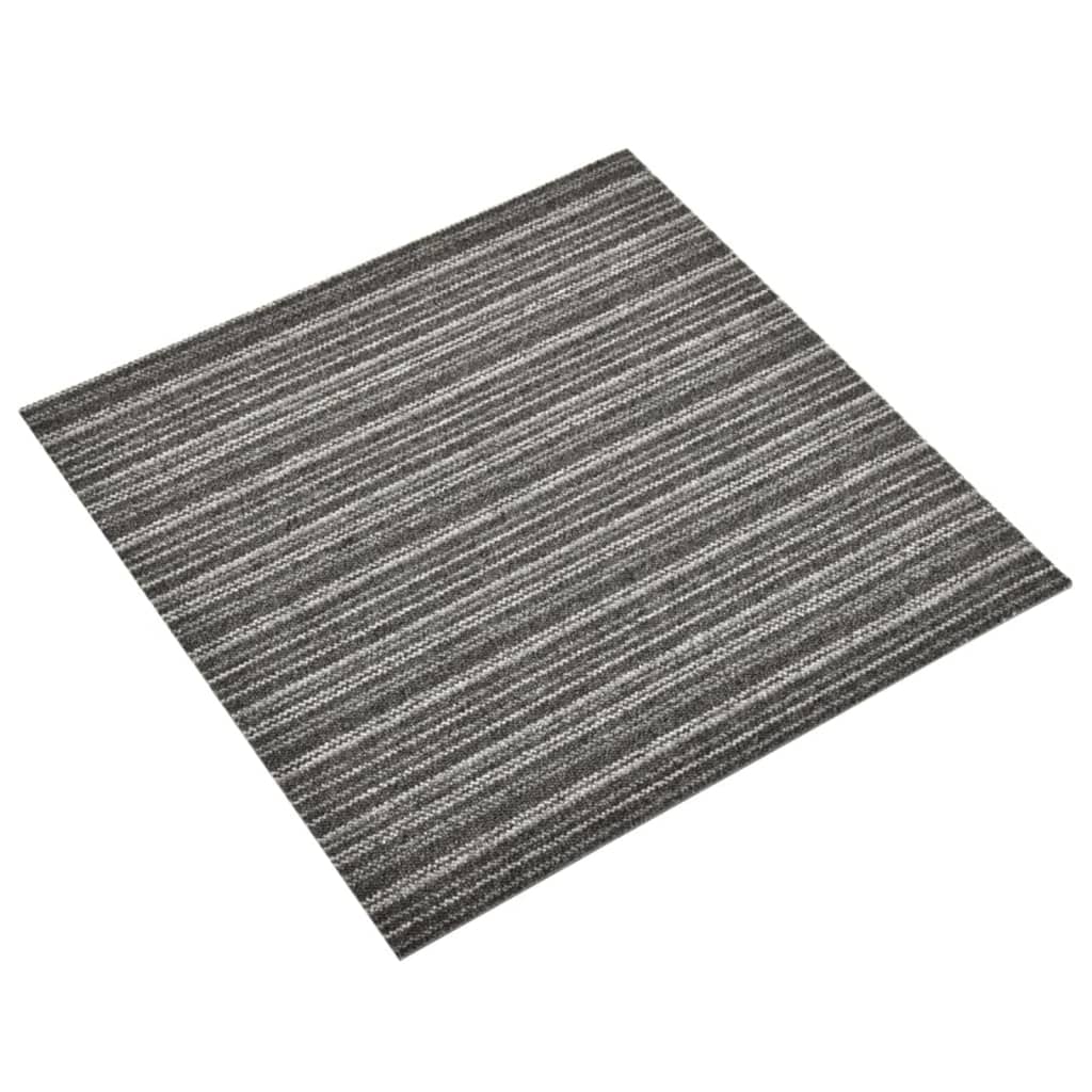 Dalles de tapis de sol 20 pcs 5 m² 50x50 cm Anthracite rayé Tapis & revêtements de sol vidaXL